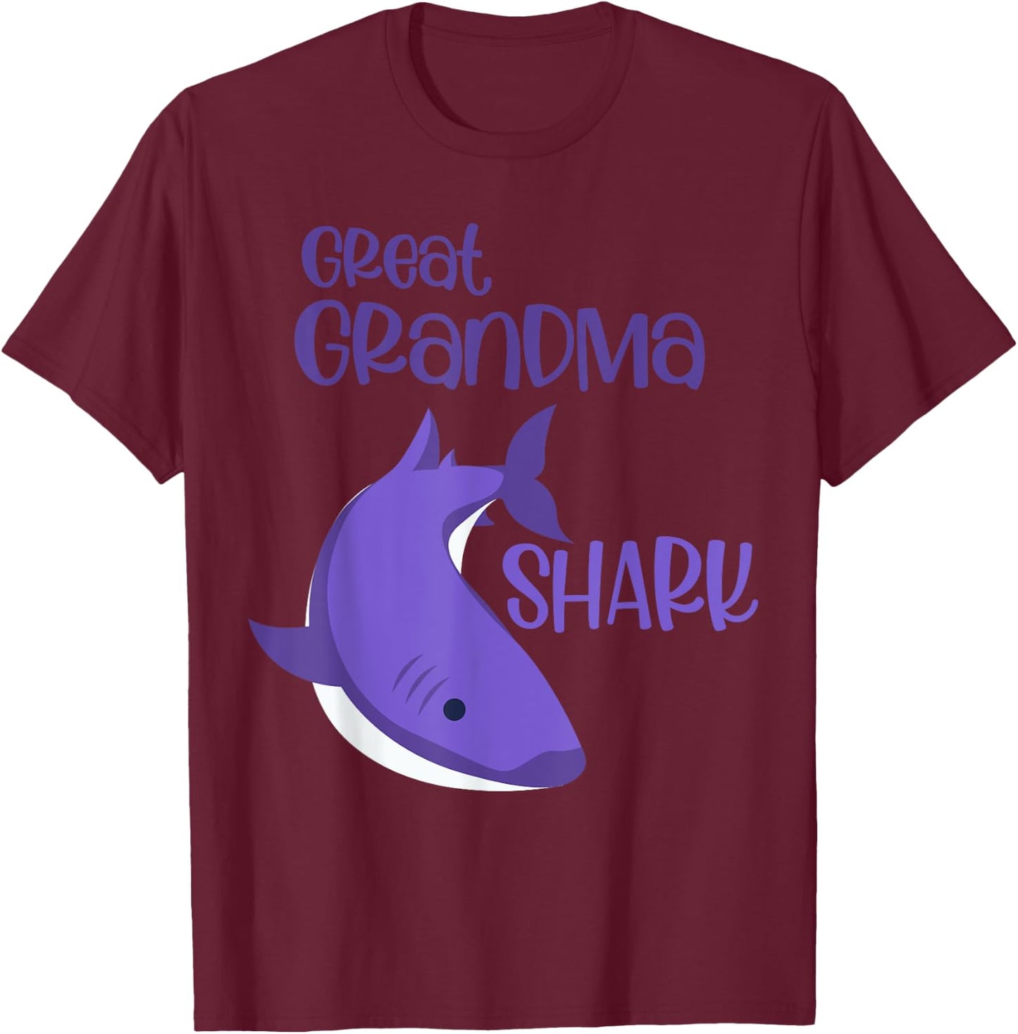 Mother's Day Funny Humor For Great Grandma Shark T-Shirt - T-Shirt | Maroon