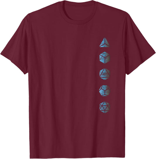 Platonic solids mathematics geometry symbol polyhedron T-Shirt - T-Shirt | Maroon