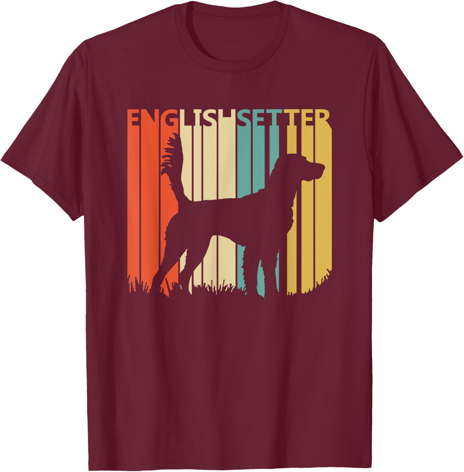 Vintage English Setter dog T-Shirt - T-Shirt | Maroon