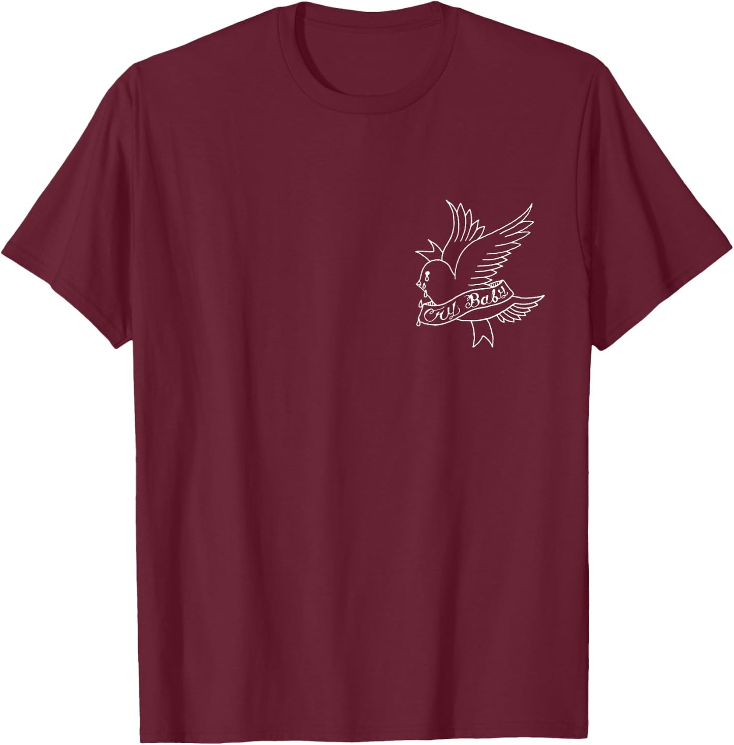 Cry Baby Aesthetic & Gifts Crybaby Bird - -Adults, Black, Small T-Shirt - T-Shirt | Maroon