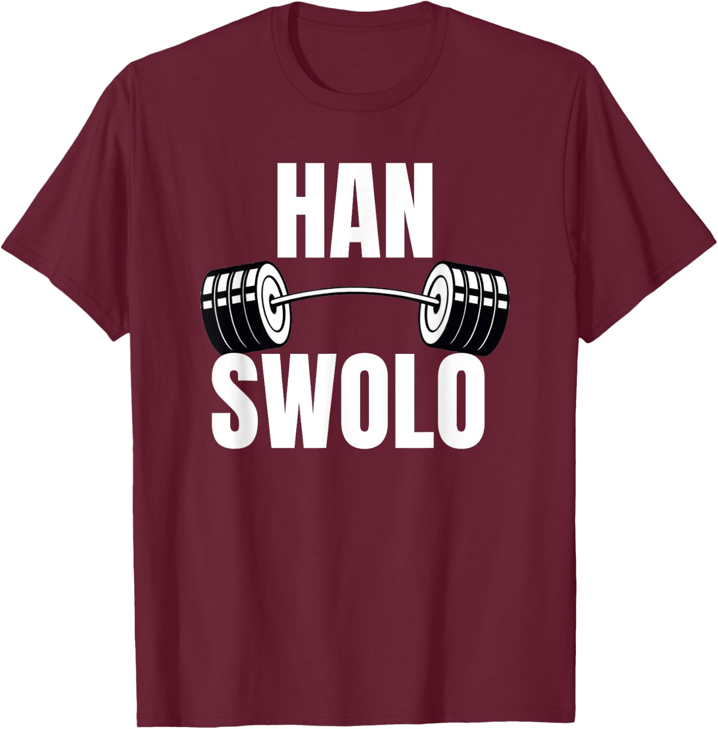 Han Swolo Funny gym - Awesome gym gear gifts T-Shirt - T-Shirt | Maroon