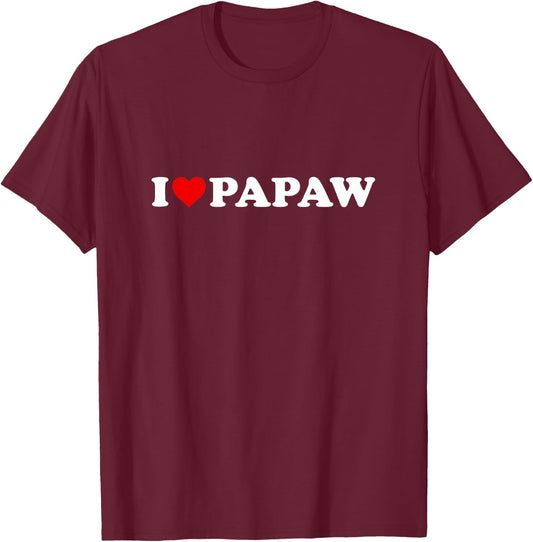 I Love Papaw Design For Boy Girl Toddler Children Youth T-Shirt - T-Shirt | Maroon