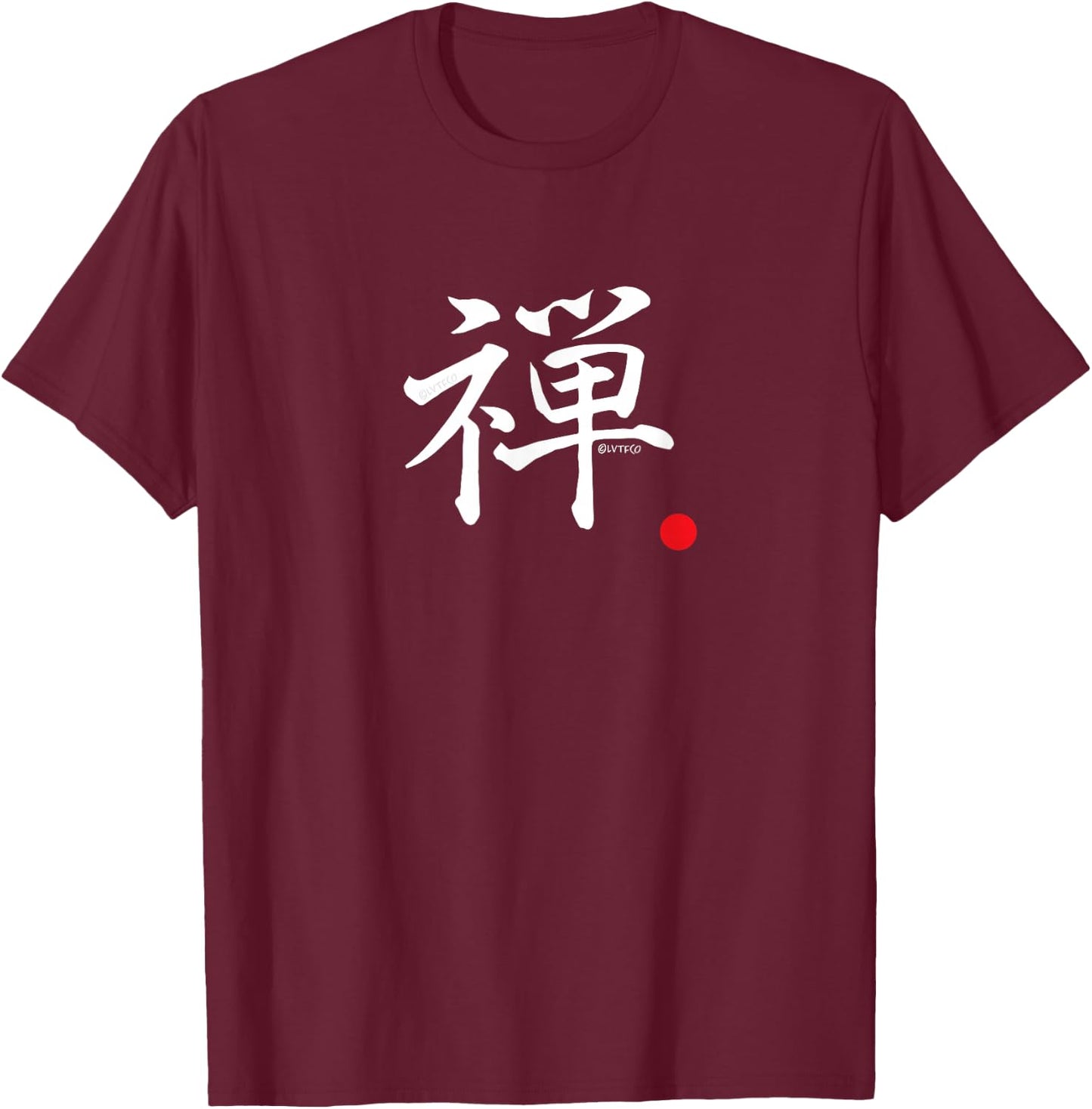 “Zen” Traditional Japanese Kanji Character Word T-Shirt - T-Shirt | Maroon