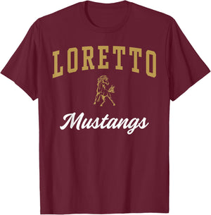 Loretto High School Mustangs T-Shirt - T-Shirt | Maroon