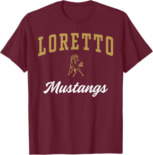 Loretto High School Mustangs T-Shirt - T-Shirt | Maroon