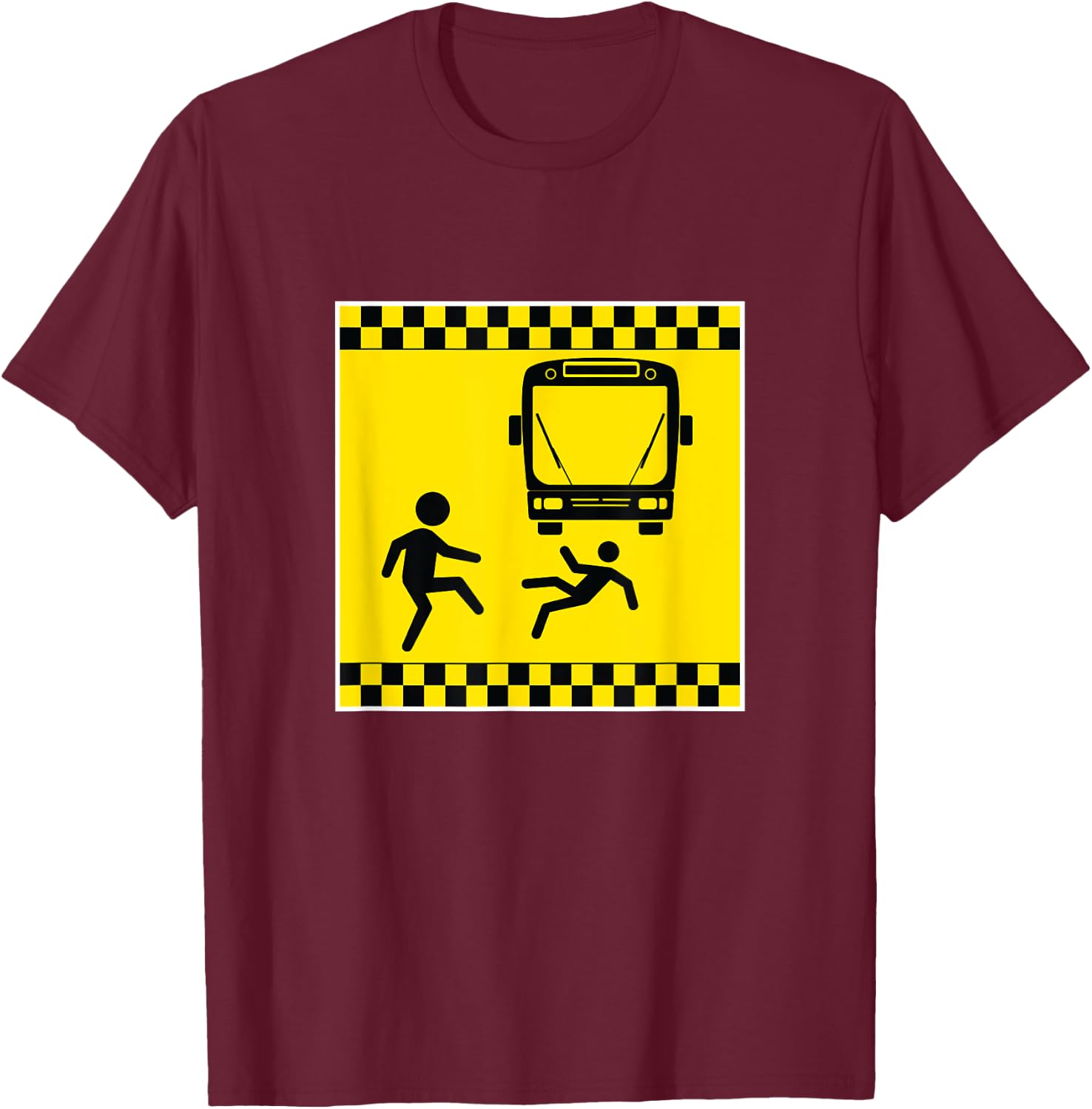Throw Under The Bus Caution Funny Gag Gift T-Shirt - T-Shirt | Maroon