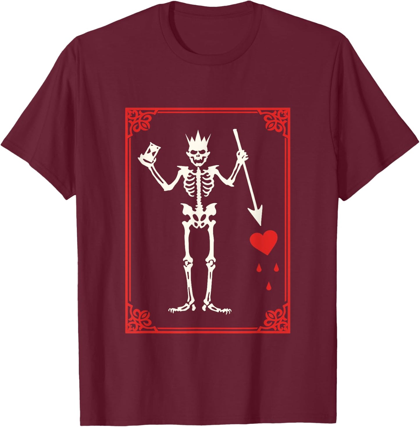 Blackbeard The Pirate Battle Flag Jolly Roger Military T-Shirt - T-Shirt | Maroon