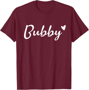 Bubby Cute Heart Funny Grandma Mother's Day T-Shirt - T-Shirt | Maroon
