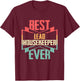 Vintage Best Lead Housekeeper Ever T-Shirt - T-Shirt | Maroon