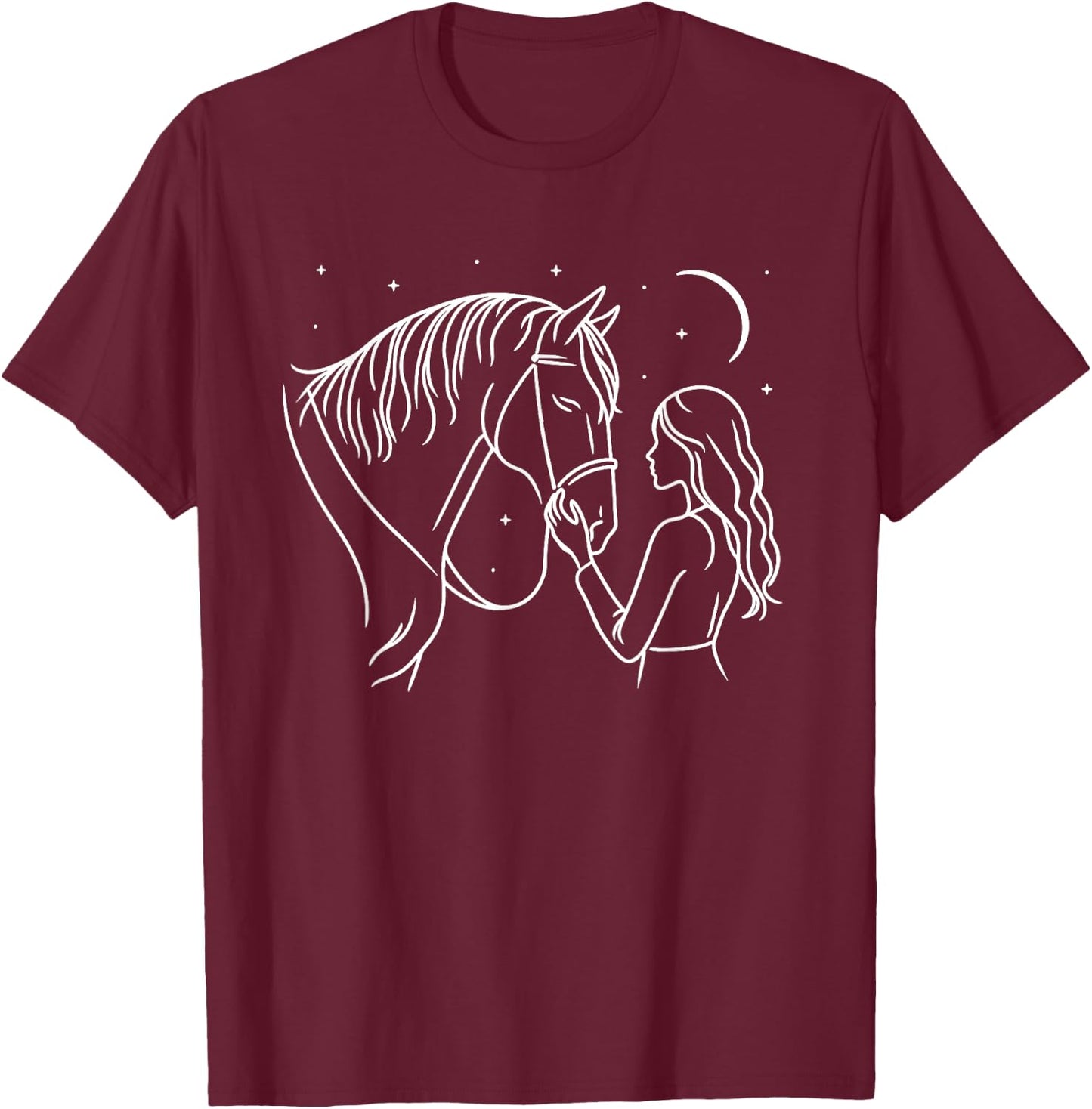 Cute Horse Horseback Riding Lover Horse Rider Lovers T-Shirt - T-Shirt | Maroon