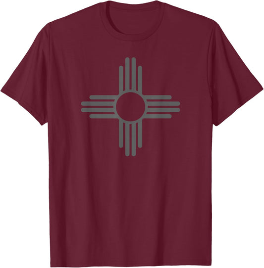 New Mexico State Flag ZIA Sun Symbol Albuquerque Santa FE T-Shirt - T-Shirt | Maroon
