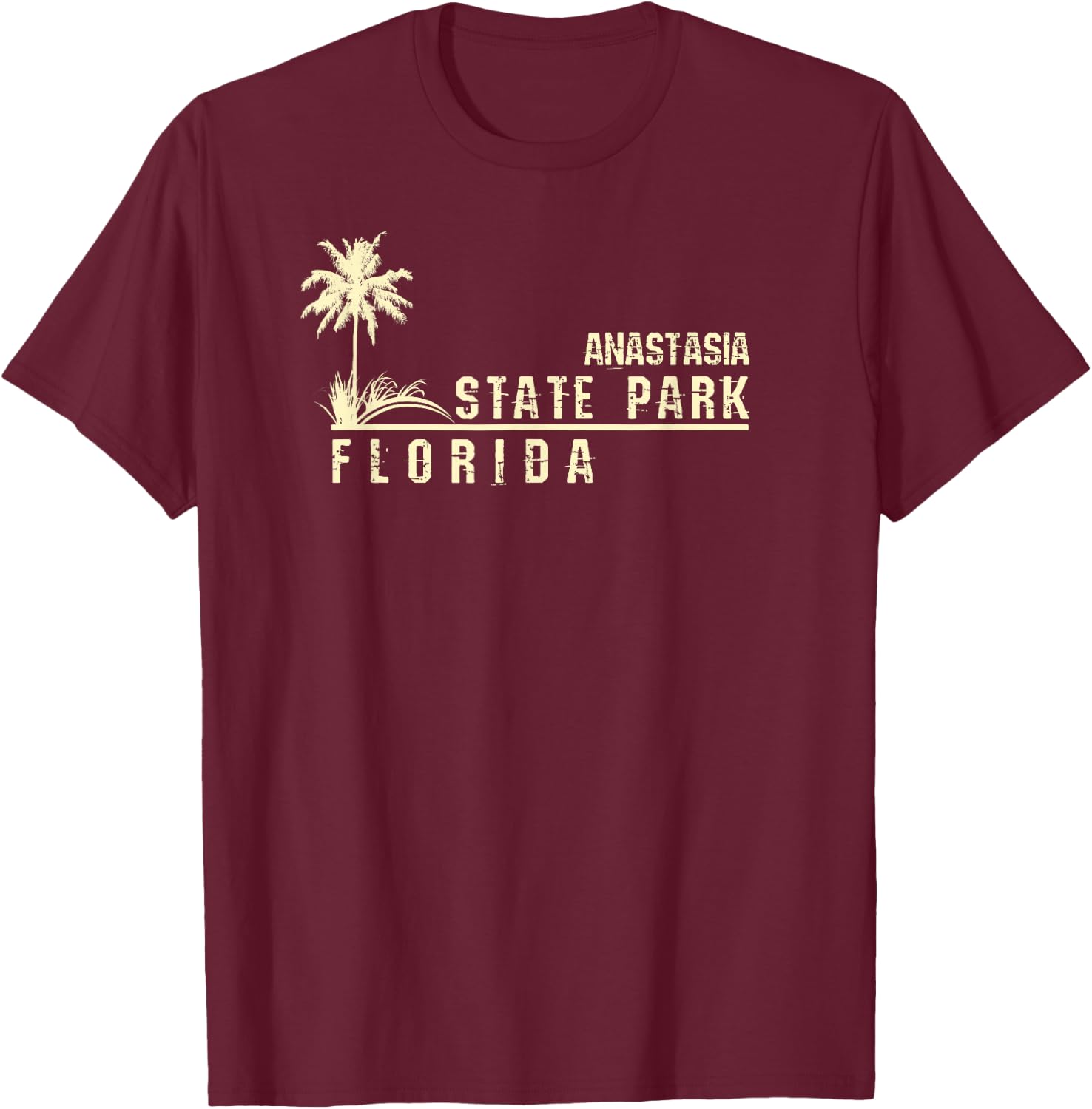 Florida Souvenir Gift Anastasia State Park T-Shirt - T-Shirt | Maroon