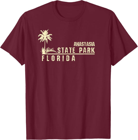 Florida Souvenir Gift Anastasia State Park T-Shirt - T-Shirt | Maroon