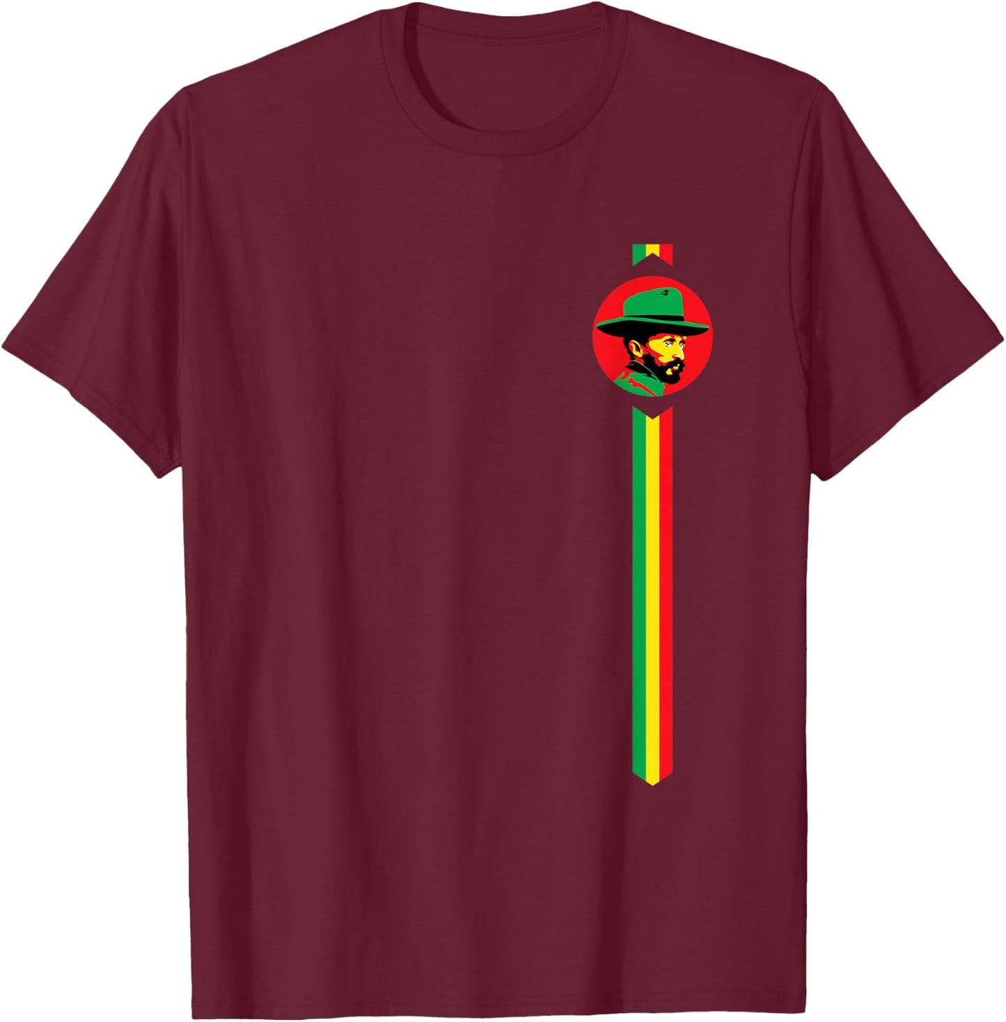 His Imperial Majesty Haile Selassie I King of Kings T-Shirt - T-Shirt | Maroon