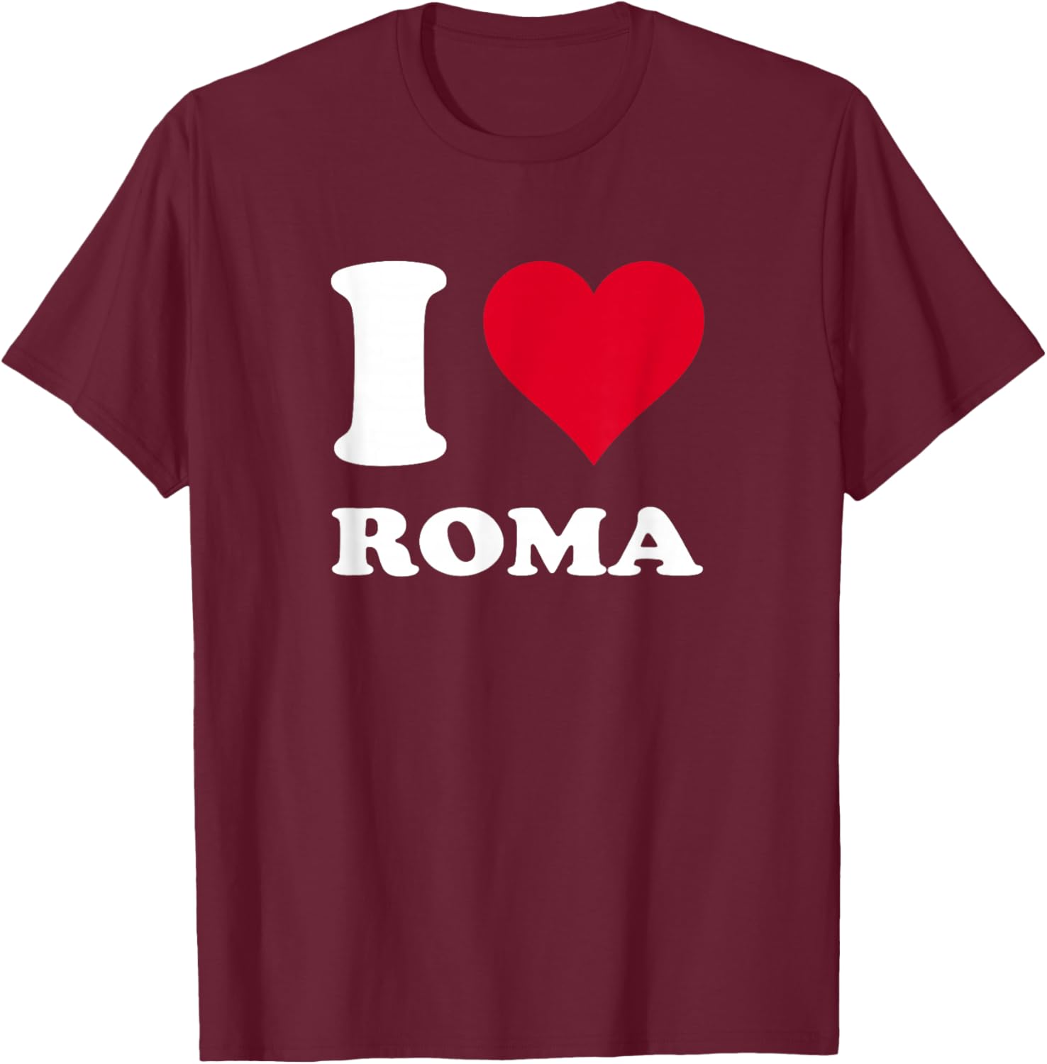 Red Heart I Love Rome T-Shirt - T-Shirt | Maroon