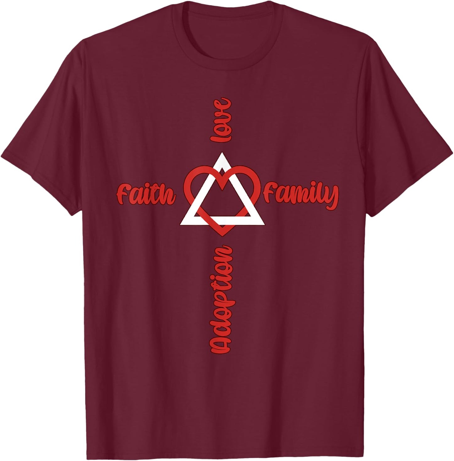 Adoption Symbol idea for Adopting Children Christian Family T-Shirt - T-Shirt | Maroon