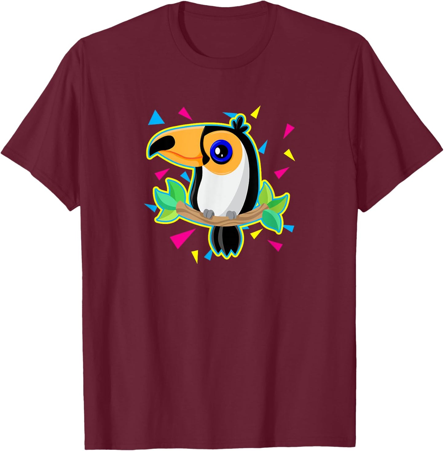 Tropical Toucan Shirt 80s Style Tucan Bird Lover Gifts T-Shirt - T-Shirt | Maroon