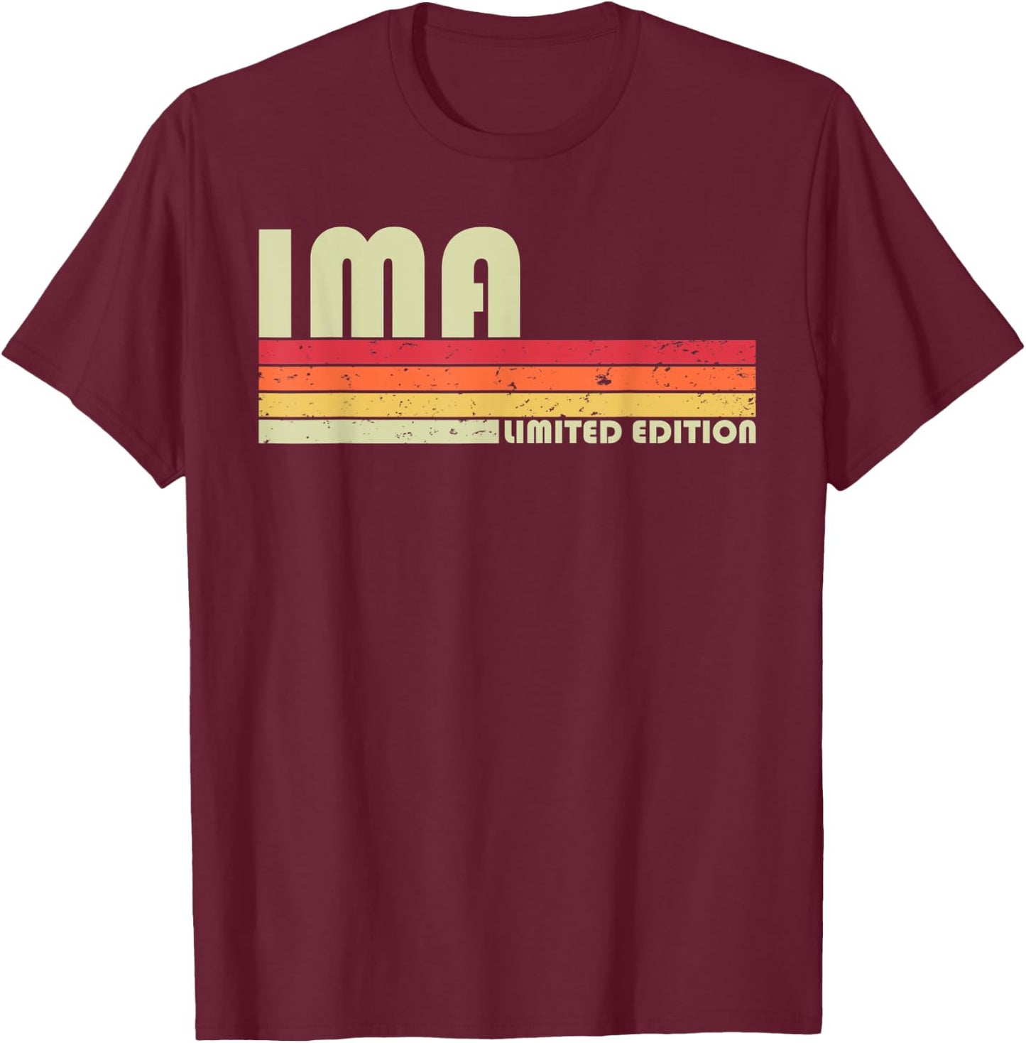 IMA Name Personalized Retro Vintage 80s 90s Birthday T-Shirt - T-Shirt | Maroon