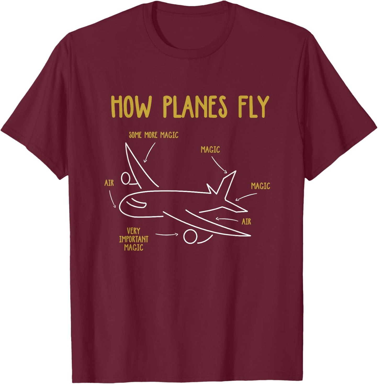 Funny Aeronautical Engineering How Planes Fly T-Shirt - T-Shirt | Maroon