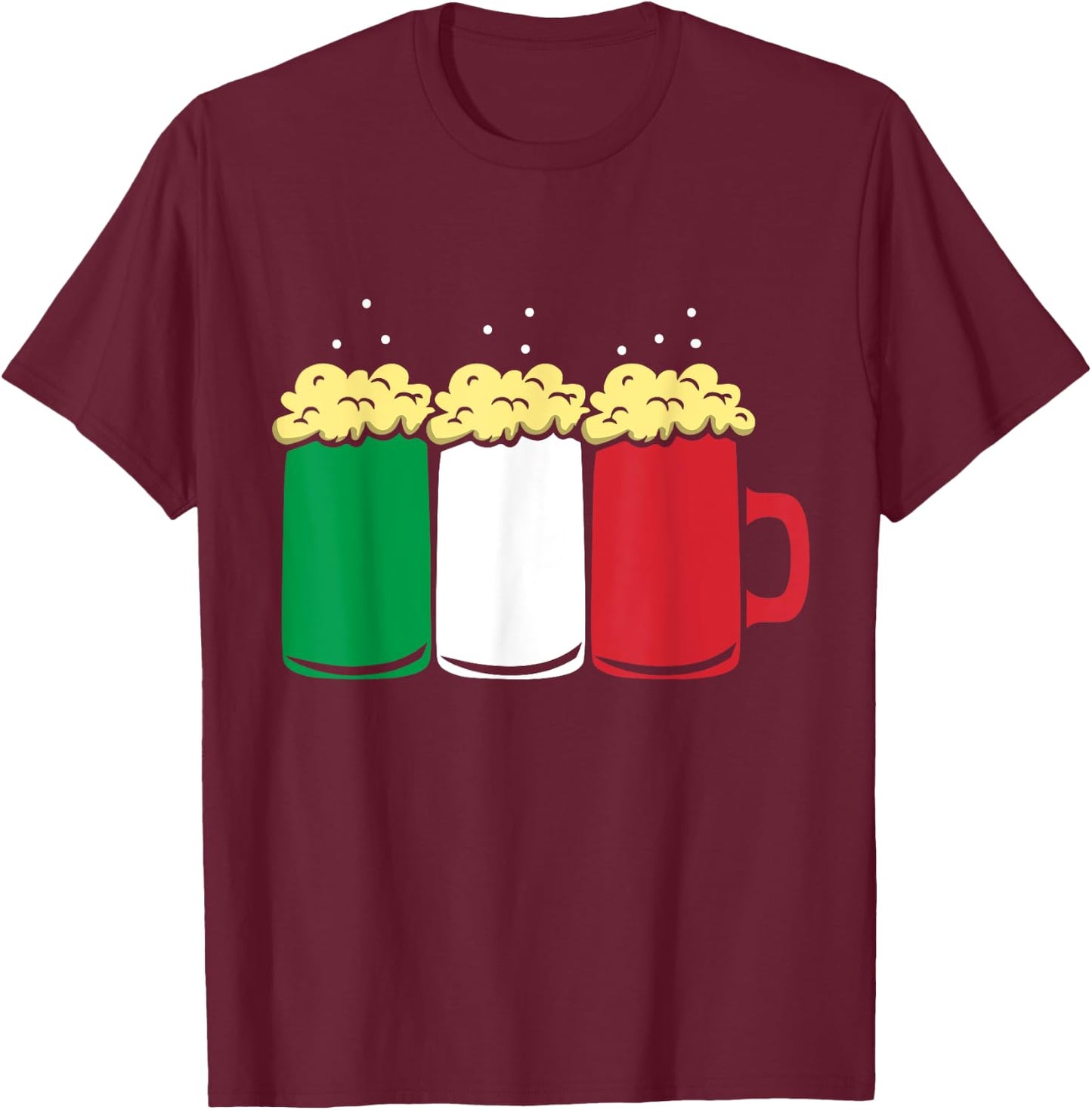 Italy Flag Design for Beer Drinker Men T-Shirt - T-Shirt | Maroon