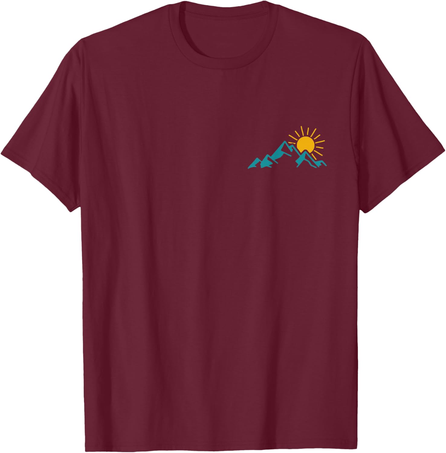 Wir Lieben Berge - Black Mountain - Adults, Outdoor Enthusiasts - - Short Sleeve - Small - - Modern Vintage - Hiking, Camping, Climbing T-Shirt - T-Shirt | Maroon