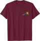 Wir Lieben Berge - Black Mountain - Adults, Outdoor Enthusiasts - - Short Sleeve - Small - - Modern Vintage - Hiking, Camping, Climbing T-Shirt - T-Shirt | Maroon
