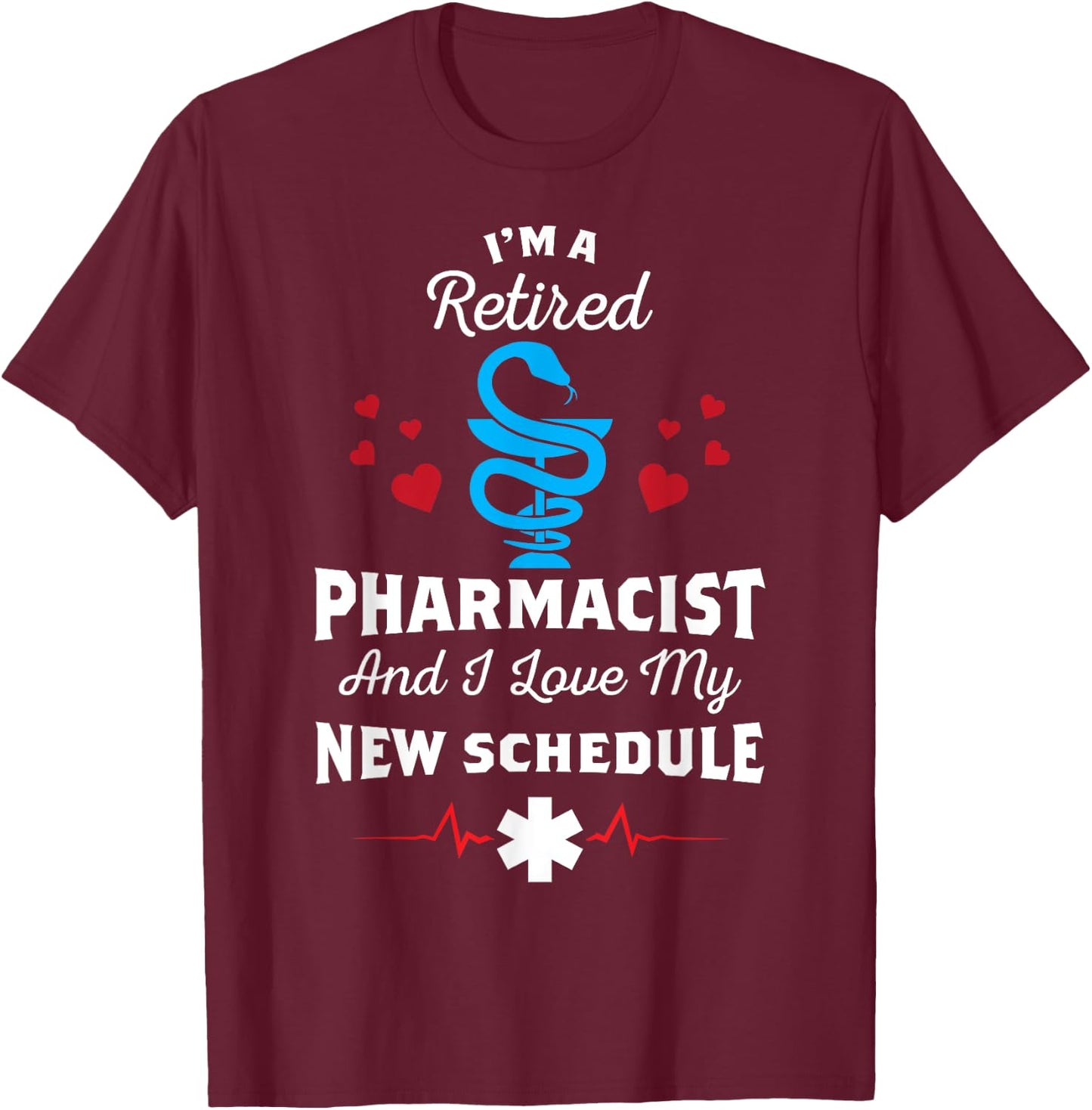 Retirement Pharmacy Party - Funny Retired Pharmacist T-Shirt - T-Shirt | Maroon