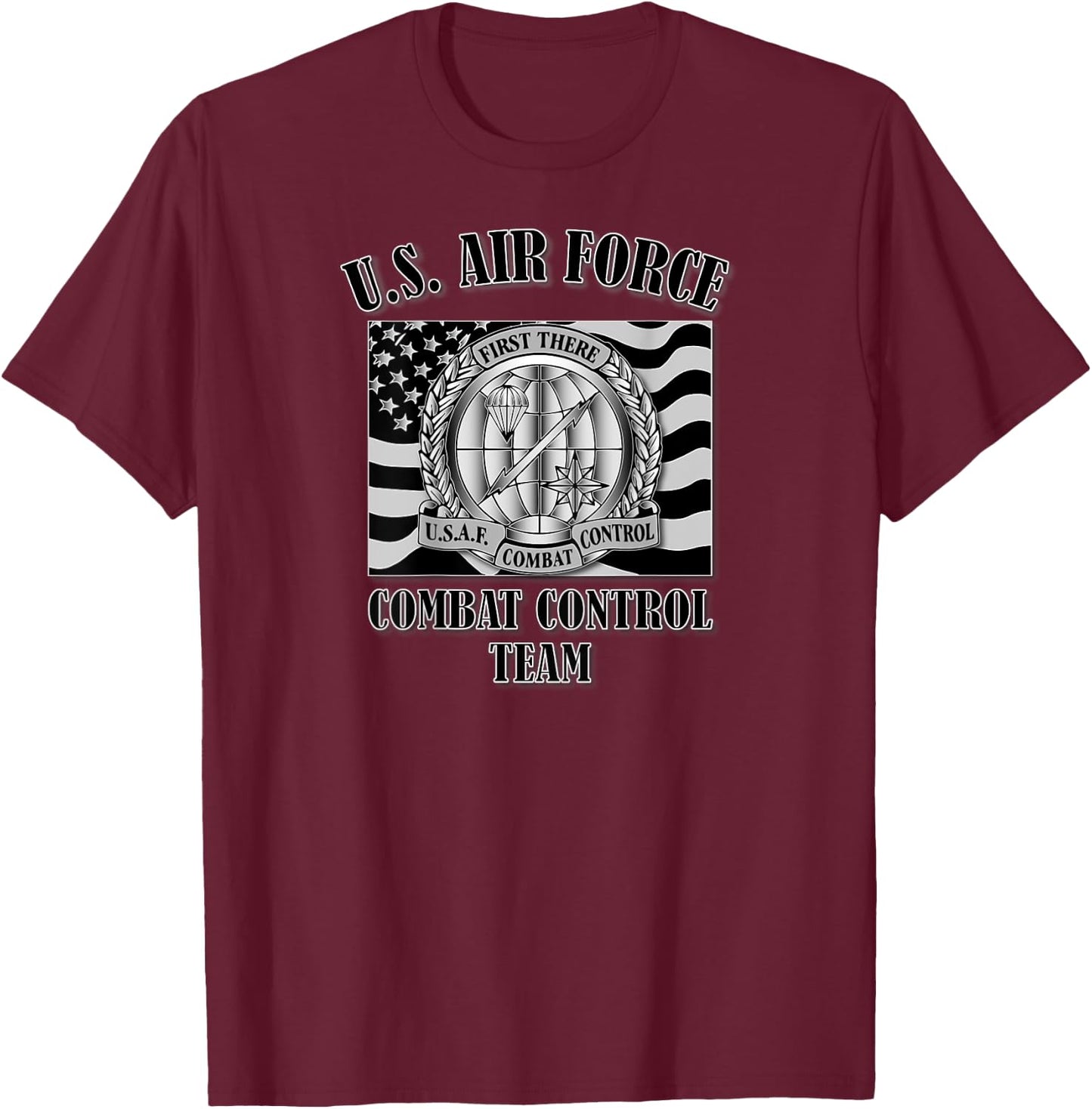 U.S. Air Force Combat Control Team (Back Design) T-Shirt - T-Shirt | Maroon
