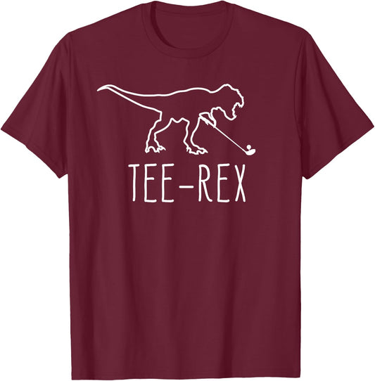 REX Funny Golf Player Golfer Joke Golfing T-Rex Dinosaur T-Shirt - T-Shirt | Maroon