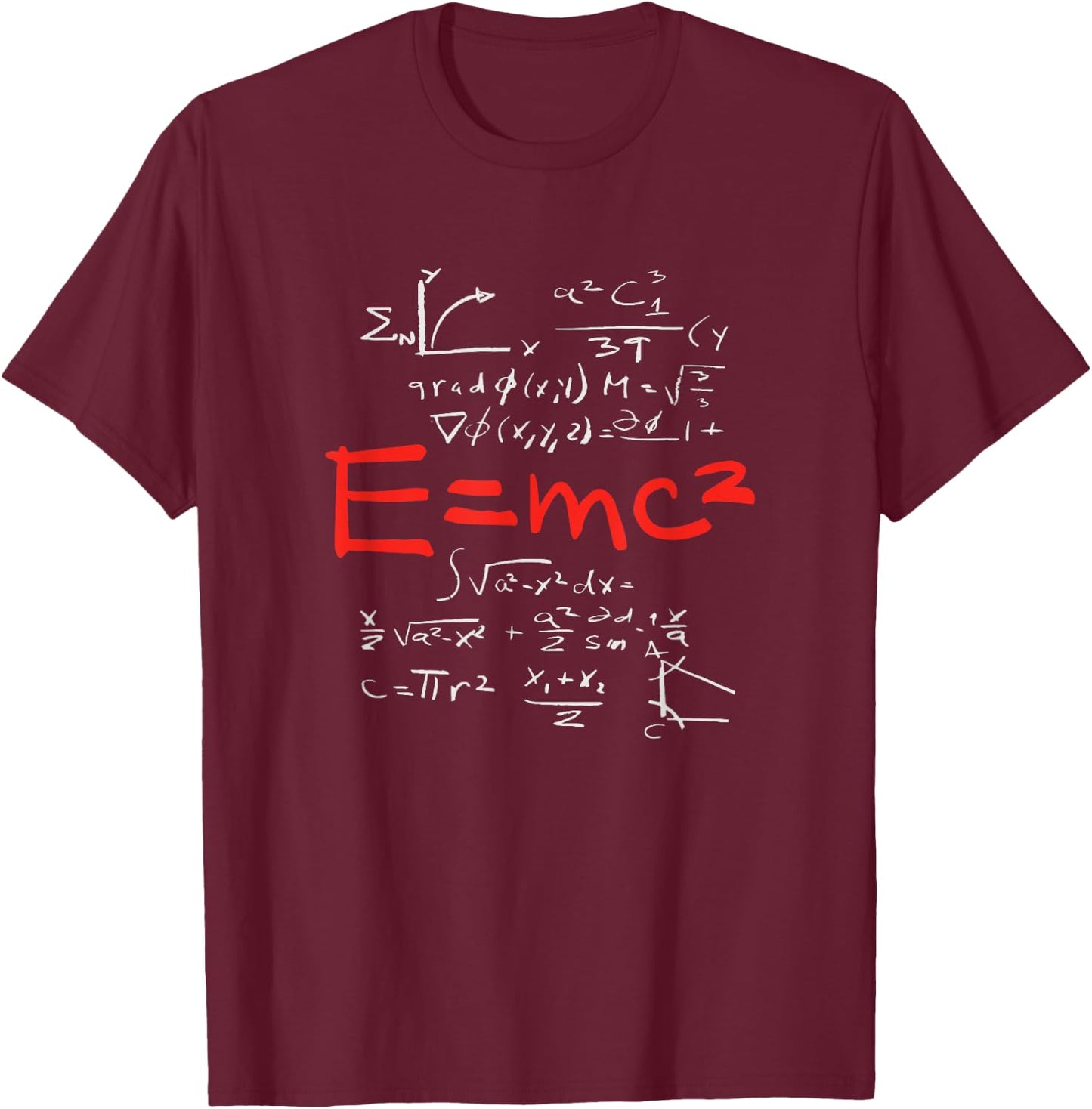 Relativity theory E = mc2 theory equation physics study T-Shirt - T-Shirt | Maroon
