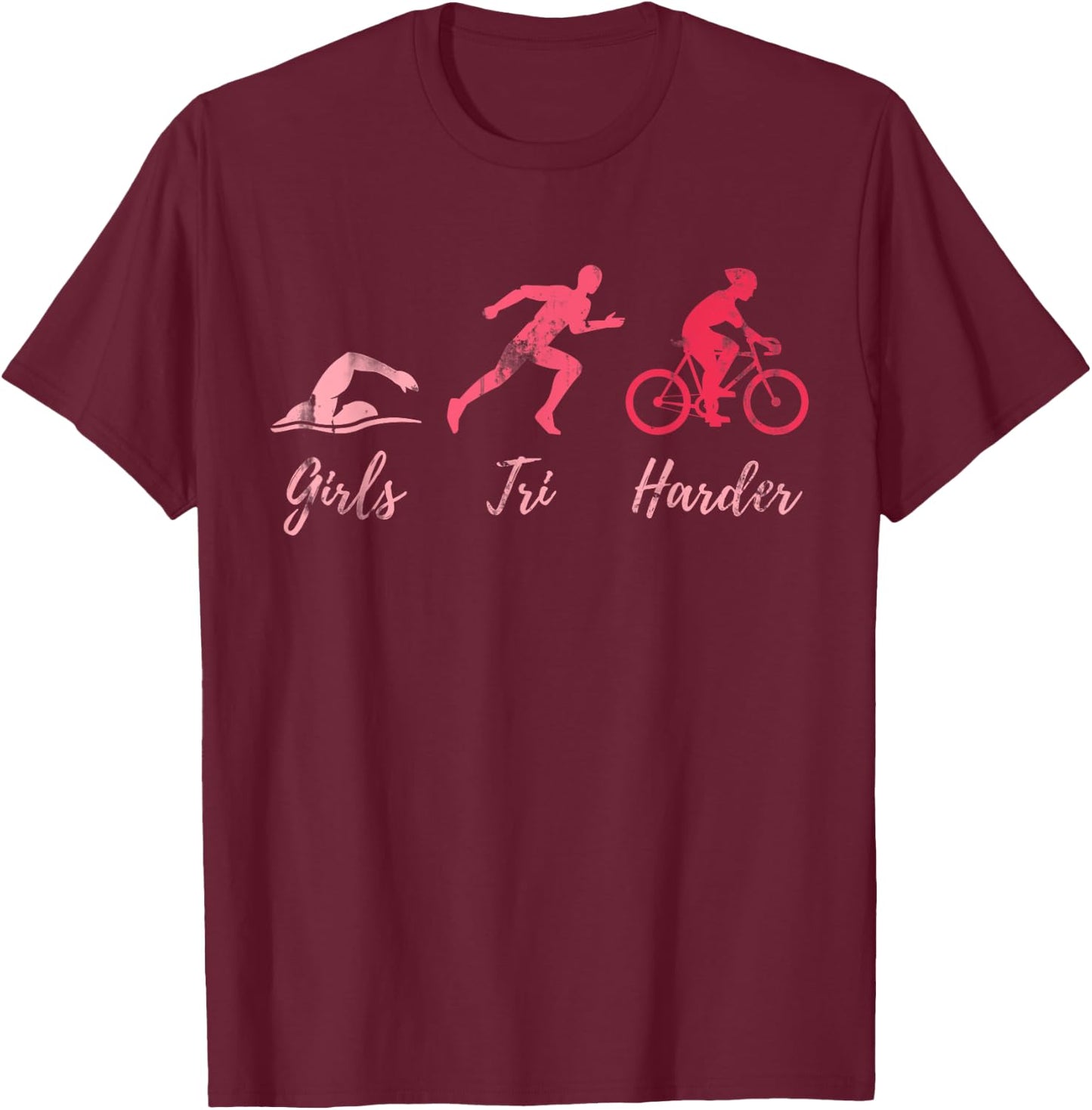 Triathlete Women Girls Kids Gift Triathlon T-Shirt - T-Shirt | Maroon