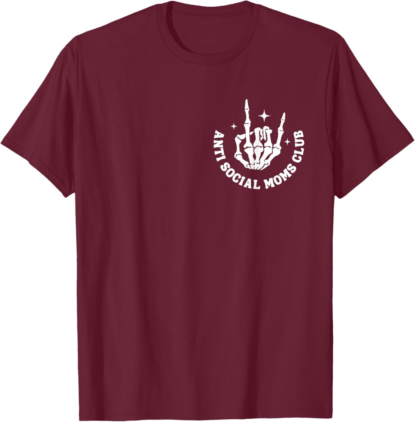 Anti Social Moms Club Groovy Funny Mom Life Mama Anxiety T-Shirt - T-Shirt | Maroon
