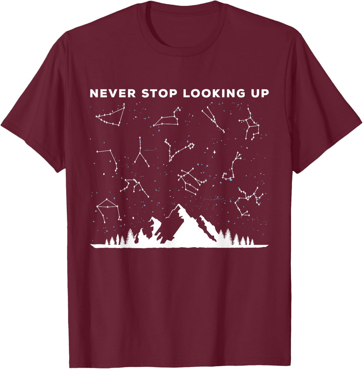 Space Nature Stars Observation - Telescope Physics T-Shirt - T-Shirt | Maroon