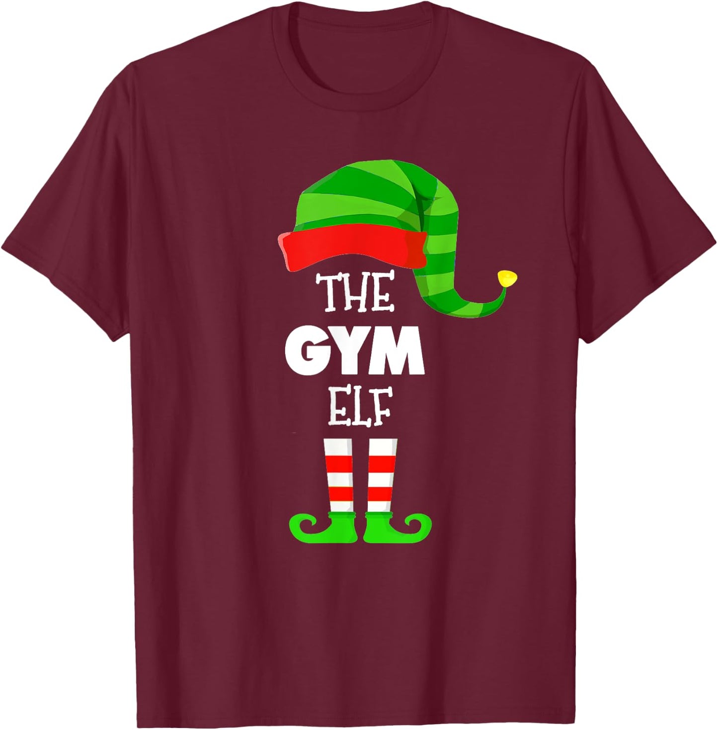 The GYM ELF Group Matching Family Christmas PJS T-Shirt - T-Shirt | Maroon