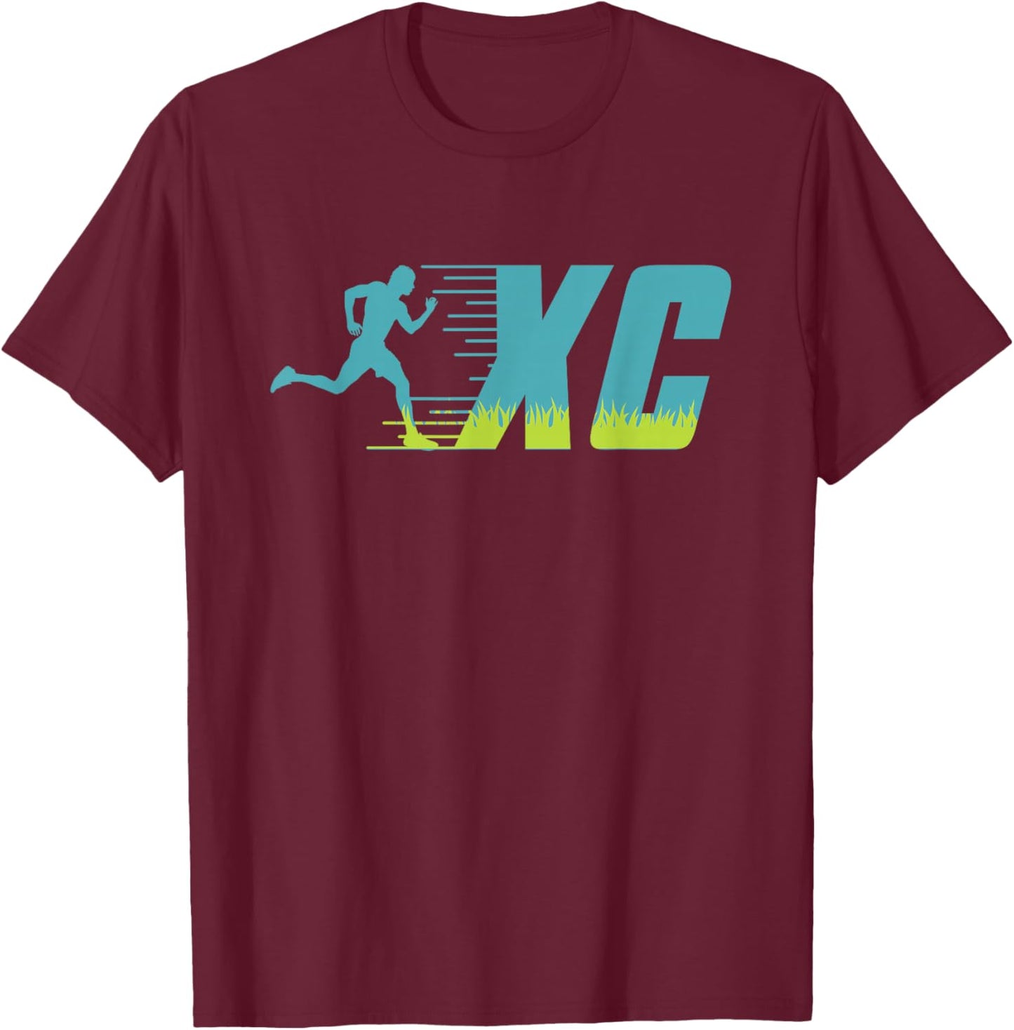 XC Cross Country Running Graphics T-Shirt - T-Shirt | Maroon