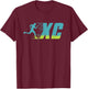 XC Cross Country Running Graphics T-Shirt - T-Shirt | Maroon