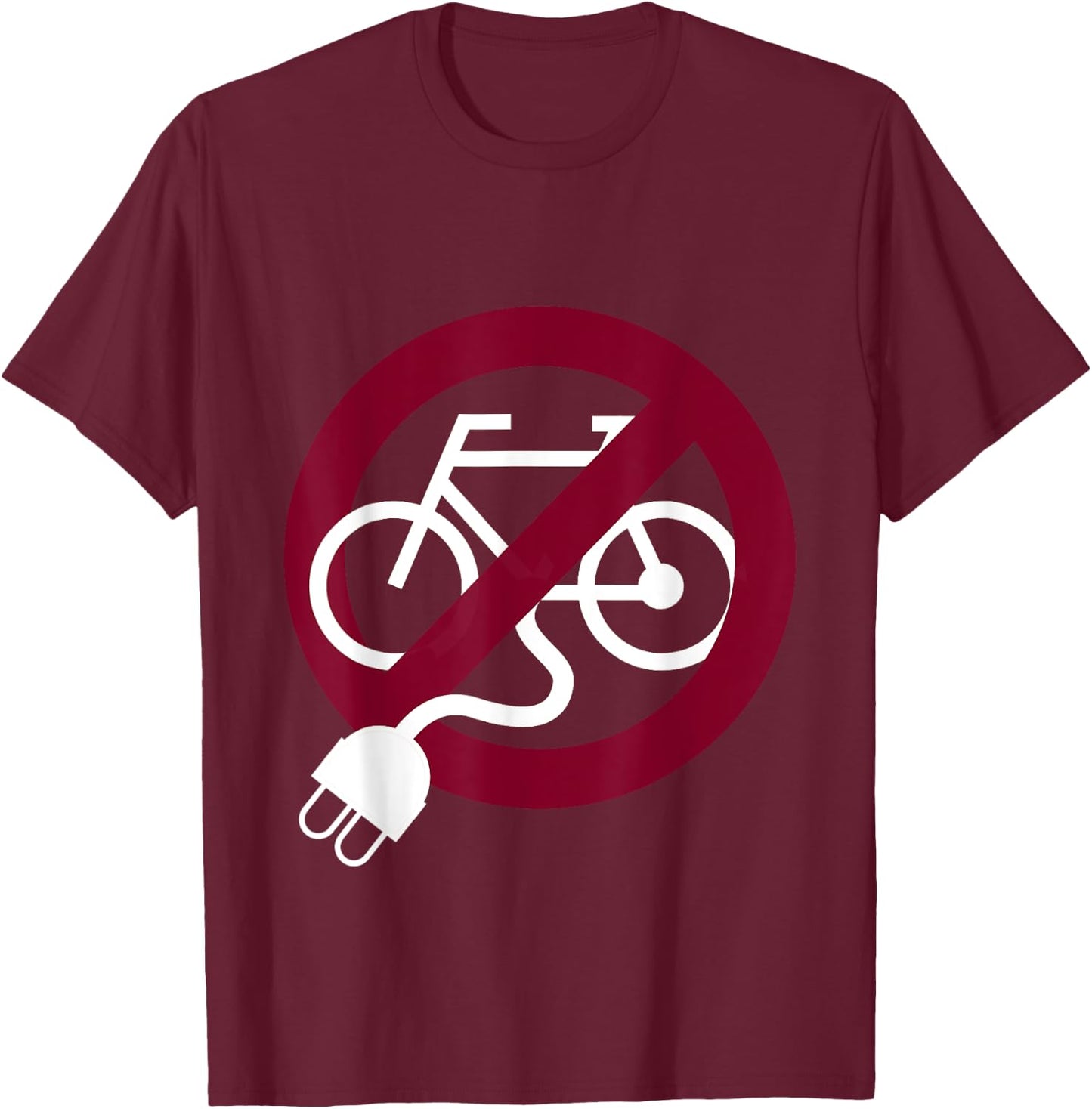 Anti-e-bike - Cyclist T-Shirt - T-Shirt | Maroon