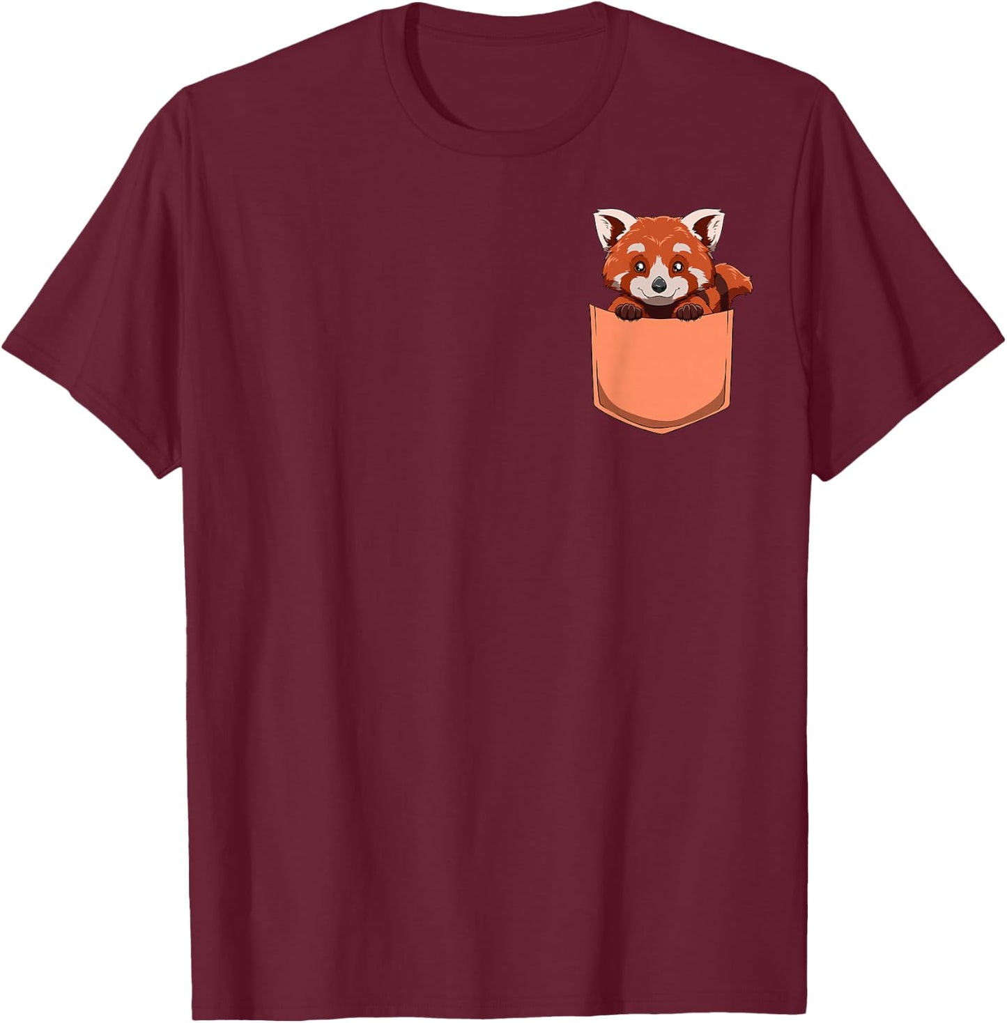 Red Panda Pocket Red Panda Bag T-Shirt - T-Shirt | Maroon