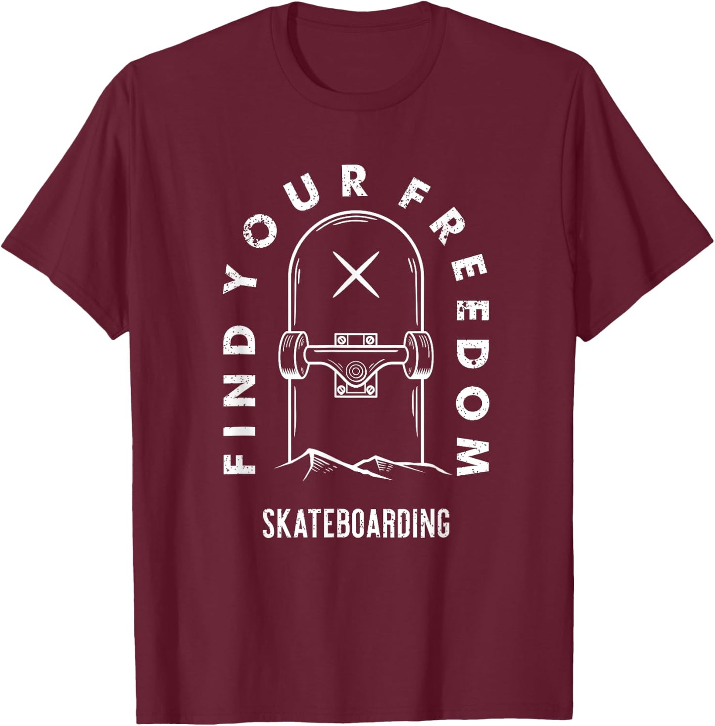 Skaters Having Fun Pro Skateboarding life for Teen Boys T-Shirt - T-Shirt | Maroon