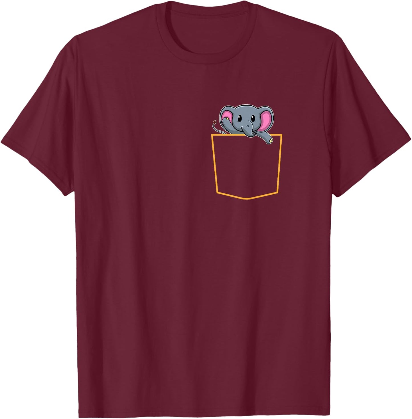 Elephant In Pocket T-Shirt - T-Shirt | Maroon