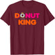 Funny Doughnut King T-Shirt - T-Shirt | Maroon