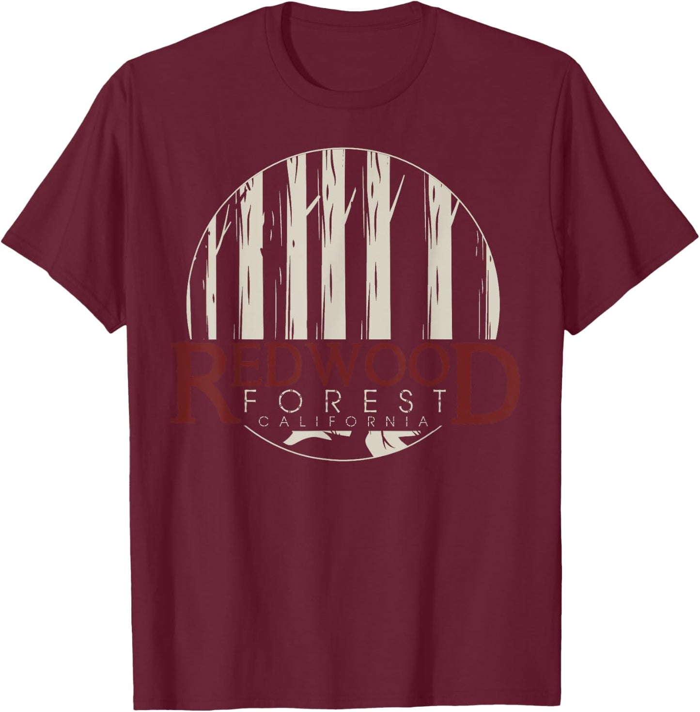 Redwood National Park Shirt, Redwood Forest US Nationalpark T-Shirt - T-Shirt | Maroon