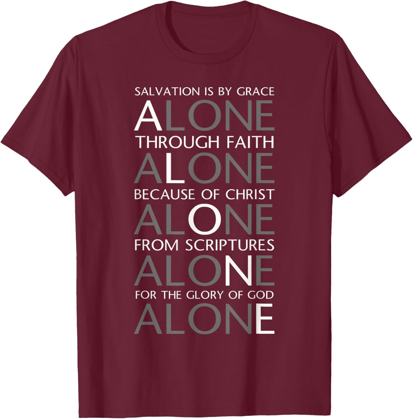 Five Solas of the Reformation T-Shirt - T-Shirt | Maroon