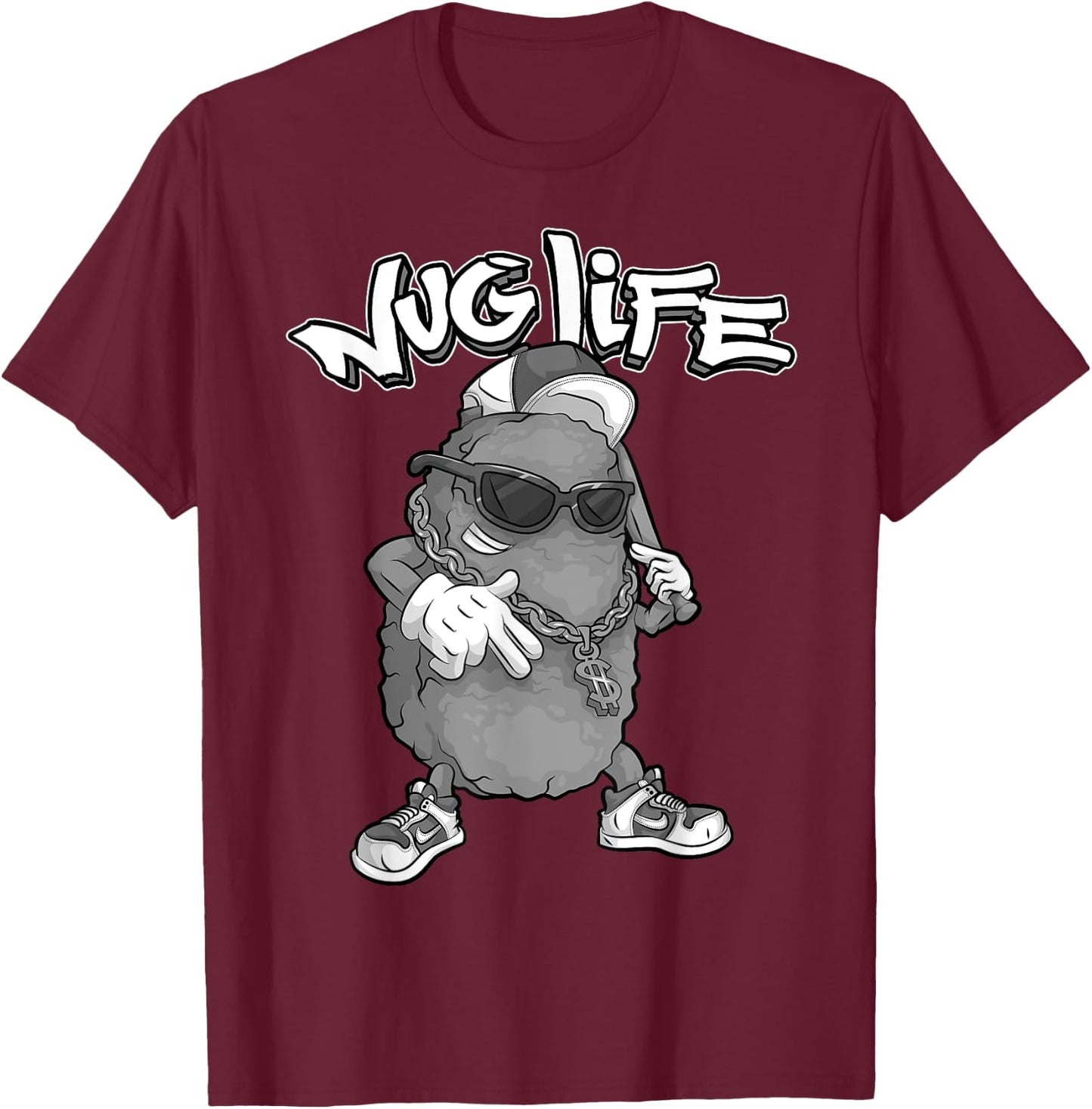 Funny Nug Life Gift | Cute Chicken Nuggets Lover Men Women T-Shirt - T-Shirt | Maroon