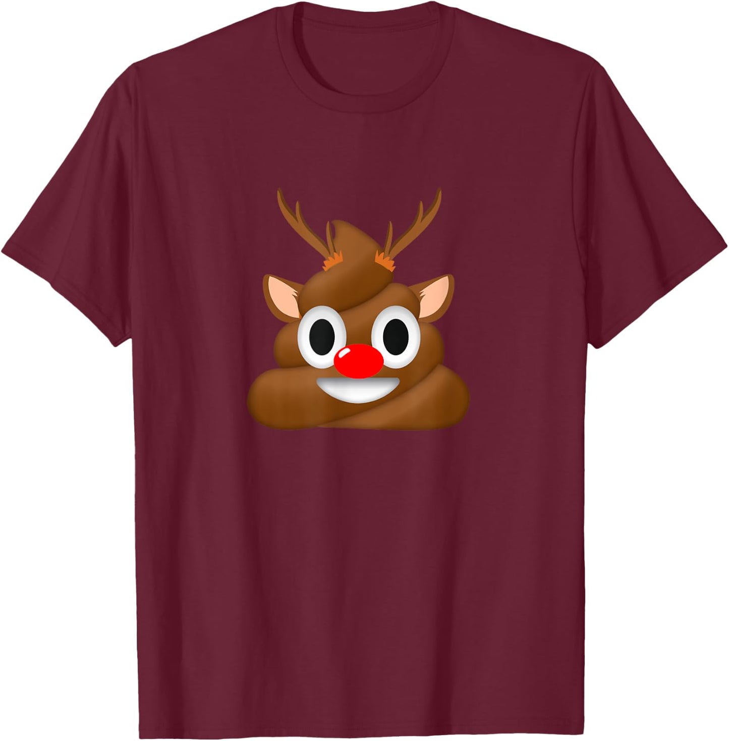 Christmas Reindeer Poop Holiday T-Shirt - T-Shirt | Maroon