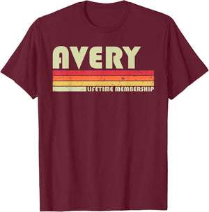 AVERY Surname Funny Retro Vintage 80s 90s Birthday Reunion T-Shirt - T-Shirt | Maroon