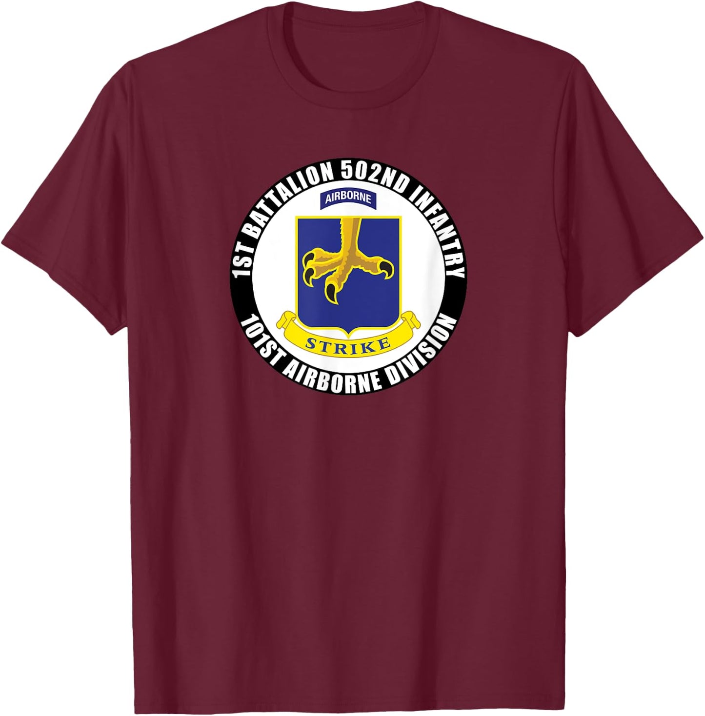 1st Battalion 502nd Infantry 101st Airborne Division Veteran T-Shirt - T-Shirt | Maroon