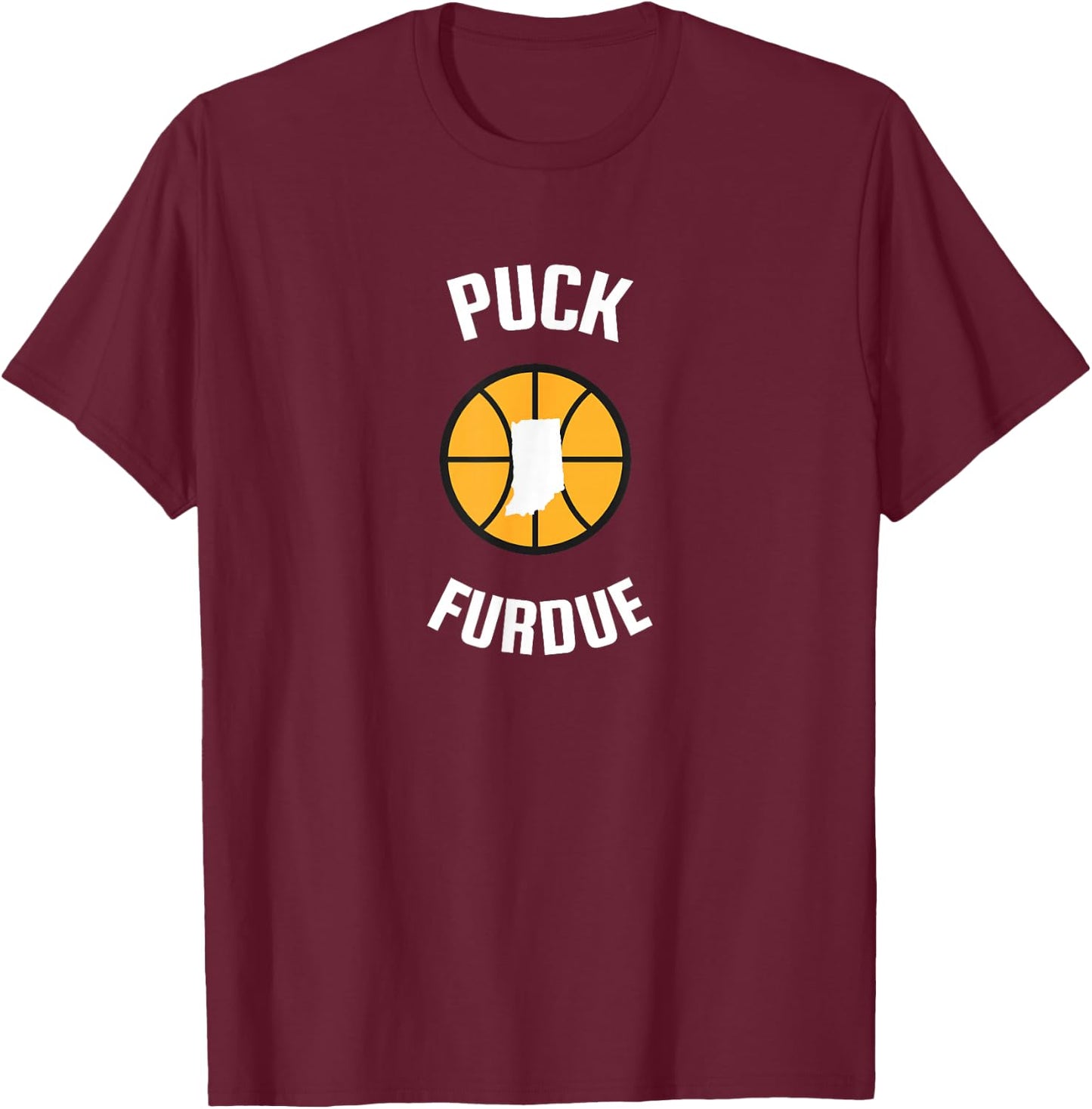 Classic Puck Furdue Rivalry Retro Basketball - Red, Small T-Shirt - T-Shirt | Maroon