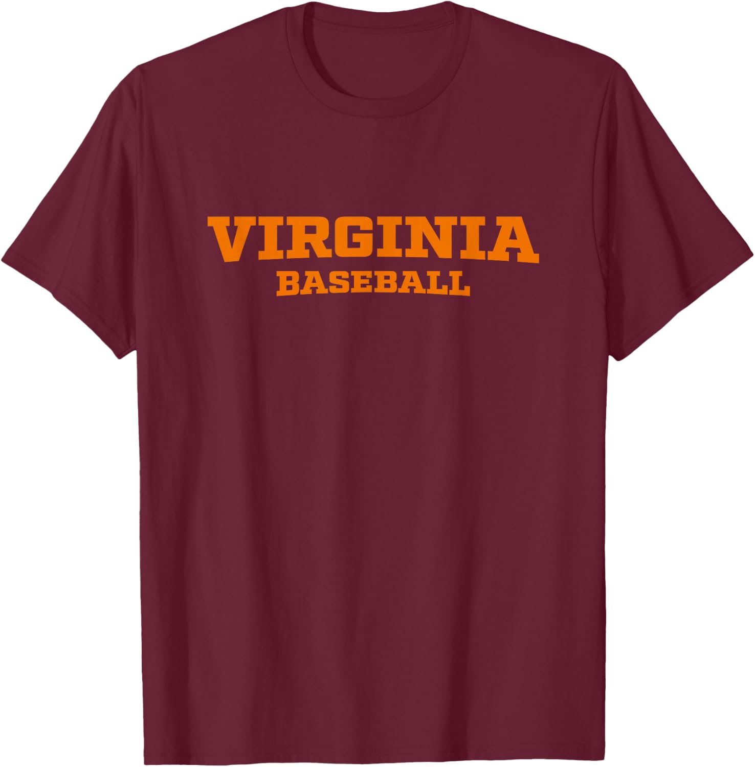 Virginia Baseball Block Font T-Shirt - T-Shirt | Maroon