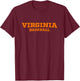 Virginia Baseball Block Font T-Shirt - T-Shirt | Maroon